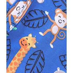 Babyhug 100% Cotton Knit Full Sleeves Front Open Jhablas Elephant Print Pack of 3 - Teal Blue & Yellow