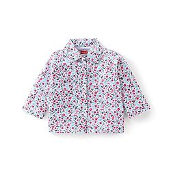 Babyhug Cotton Knit Full Sleeves Floral Printed Night Suit - White