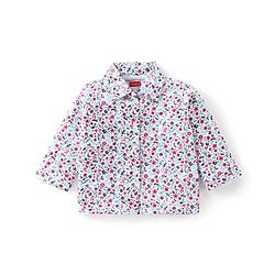 Babyhug Cotton Knit Full Sleeves Floral Printed Night Suit - White