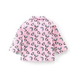 Babyhug Cotton Knit Full Sleeves Unicorn Printed Night Suit - Pink