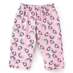 Babyhug Cotton Knit Full Sleeves Unicorn Printed Night Suit - Pink