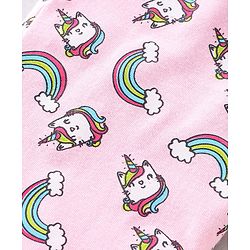 Babyhug Cotton Knit Full Sleeves Unicorn Printed Night Suit - Pink