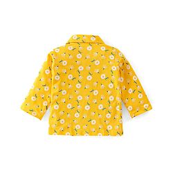 Babyhug Cotton Knit Full Sleeves Floral Printed Night Suit - Yellow