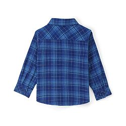 Babyhug 100% Cotton Woven Full Sleeves Checkered Shirt - Navy Blue