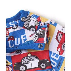 Babyhug Cotton Knit Full Sleeves Night Suit With Vehicles Print - Blue
