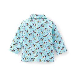 Babyhug Cotton Knit Full Sleeves Night Suit With Unicorn Print - Blue
