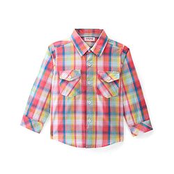 Babyhug Cotton Woven Full Sleeves Shirt Checkered - Pink