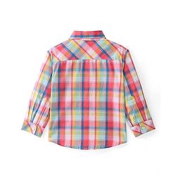 Babyhug Cotton Woven Full Sleeves Shirt Checkered - Pink