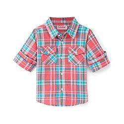 Babyhug 100% Cotton Woven Full Sleeves Checkered Shirt - Pink & Green
