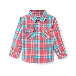 Babyhug 100% Cotton Woven Full Sleeves Checkered Shirt - Pink & Green