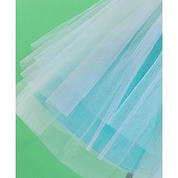 Babyhug Woven Sleeveless Party Frock With Sequinned & Floral Applique - Blue