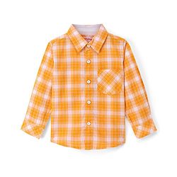 Babyhug 100% Cotton Woven Full Sleeves Checkered Shirt - Yellow
