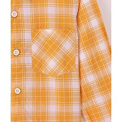 Babyhug 100% Cotton Woven Full Sleeves Checkered Shirt - Yellow