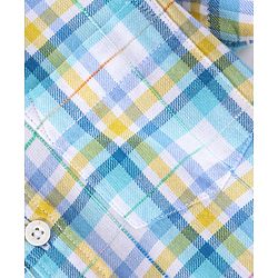 Babyhug Cotton Woven Half Sleeves Checked Shirt - Blue