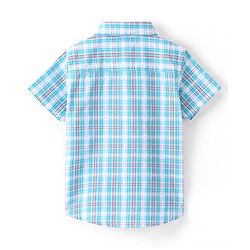 Babyhug 100% Cotton Woven Half Sleeves Checks One Pocket Shirt - Multicolour