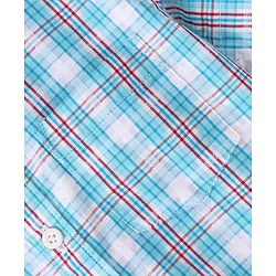 Babyhug 100% Cotton Woven Half Sleeves Checks One Pocket Shirt - Multicolour