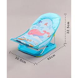 Babyhug Anti Slip Baby Bather with Aqua Print- Blue