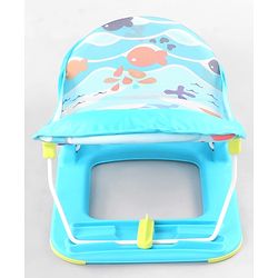 Babyhug Anti Slip Baby Bather with Aqua Print- Blue