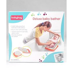 Babyhug Anti Slip Baby Bather with Aqua Print- Blue