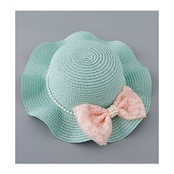Babyhug Straw Hat with Bow Applique - Blue