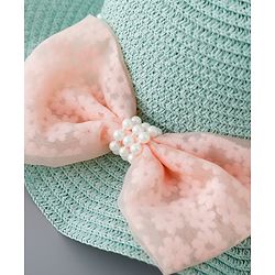 Babyhug Straw Hat with Bow Applique - Blue
