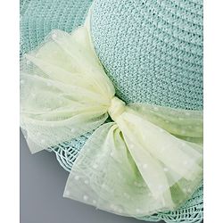 Babyhug Straw Hat with Bow Applique and Purse - Blue