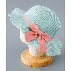 Babyhug Straw Hat with Bow Applique and Purse - Beige