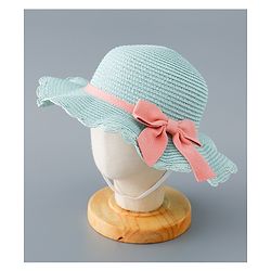 Babyhug Straw Hat with Bow Applique and Purse - Beige