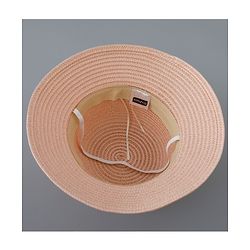 Babyhug Straw Hat with Flower and Bunny Applique - Pink