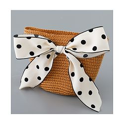 Babyhug Straw Hat with Bow Applique and Purse - Brown