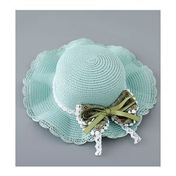 Babyhug Straw Hat with Bow Applique and Purse - Green