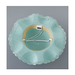 Babyhug Straw Hat with Bow Applique and Purse - Green