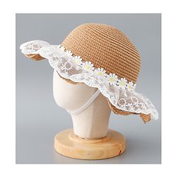 Babyhug Straw Hat Floral Design - Brown