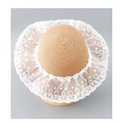 Babyhug Straw Hat Floral Design - Brown