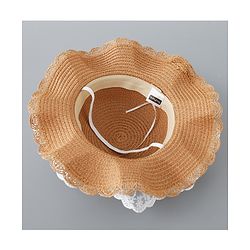 Babyhug Straw Hat Floral Design - Brown