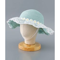 Babyhug Straw Hat Floral Design - Green