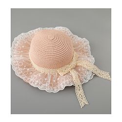 Babyhug Straw Hat with Bow Applique - Pink