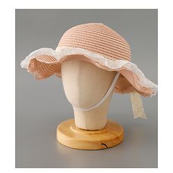 Babyhug Straw Hat with Bow Applique - Pink