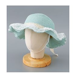 Babyhug Straw Hat with Bow Applique - Green
