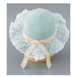 Babyhug Straw Hat with Bow Applique - Green