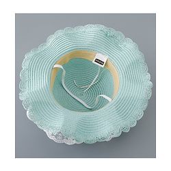 Babyhug Straw Hat with Bow Applique - Green