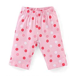 Babyhug Cotton Knit Full Sleeves Night Suit With Dots Print - Pink