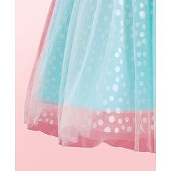 Babyhug Sleeveless Shimmery Party Frock with Bow Applique - Mint