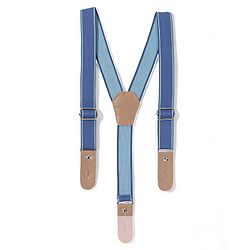 Babyhug Cotton Spandex Washed Denim Stretchable Shorts with Suspender - Blue