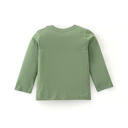 Babyhug Cotton Knit Full Sleeves Night Suit With Animals Print - Green