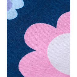 Babyhug Cotton Knit Full Sleeves Floral Printed Night Suit - Navy Blue