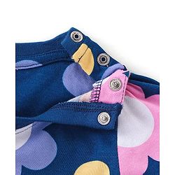 Babyhug Cotton Knit Full Sleeves Floral Printed Night Suit - Navy Blue