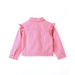 Babyhug 100% Cotton Woven Denim Jacket with Pockets -Pink