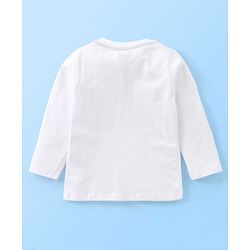 Babyhug Cotton Knit Full Sleeves Night Suit With Text Print - White & Navy Blue