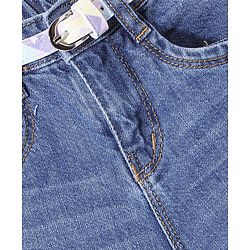 Babyhug Cotton Spandex Full Length Solid Color Stretchable Denim Jeans - Blue